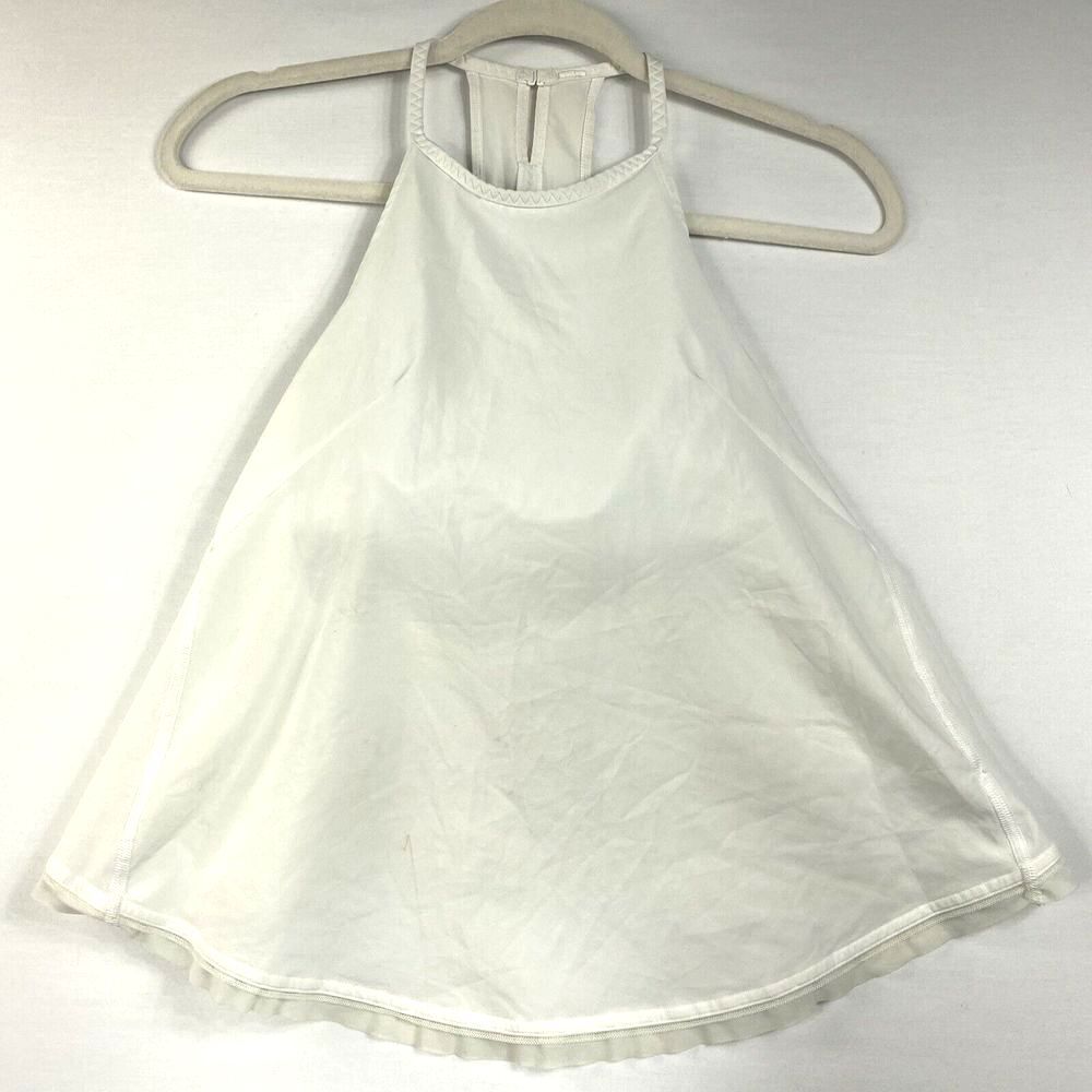 Lululemon Free Spirit Tank Top Size 4 Shirt Adjustable Built-in Bra White